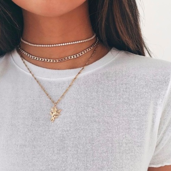 Jewelry - ✨🌹NEW Dainty Gold Necklace Chokers Set w/ Rose🌹✨